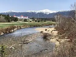 The Mount Washington Hotel and Ammonoosuc River in the Bretton Woods portion of Carroll