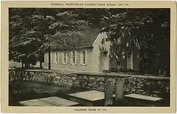 Church and cemetery on an old postcard