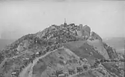 Old black and white photo of the mountain