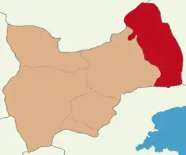 Map showing Malazgirt District in Muş Province