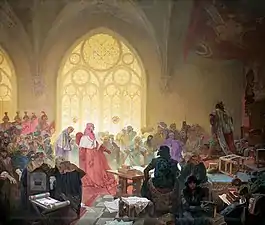 Mucha's The Slav Epic cycle No.13: The Hussite King Jiří z Podĕbrad (1923)