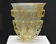 Image 61Glass cage cup from the Rhineland, 4th century (from Roman Empire)