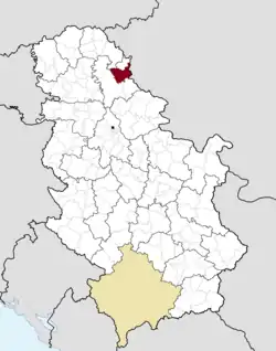 Location of Žitište within Serbia