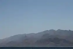 View of Murcanyo town at the foot of the Jebel Murcanyo mountains