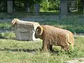 Stone sheep sculpture in Sisian