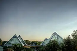 Dawn at the Muttart Conservatory in Edmonton, Alberta, Canada.