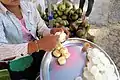 Preparation of seeds in a road stall (Myanmar)