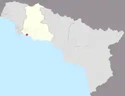 Location of Myussera in Abkhazia