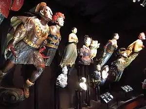 Carved vessel figureheads