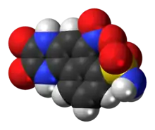 Space-filling model of the NBQX molecule