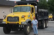 Dump truckfitted for snow plow