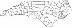 Location of Beech Mountain, North Carolina