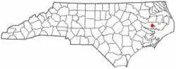 Location of Belhaven, North Carolina