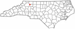 Location of Jonesville, North Carolina