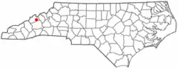 Location of Mars Hill, North Carolina