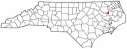 Location of Plymouth, North Carolina