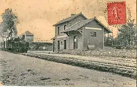 A postcard view of Bonneville-la-Louvet railway station in the early 20th century