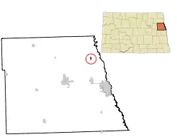 Location of Manvel, North Dakota