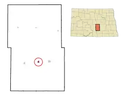 Location of Dawson, North Dakota