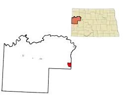 Location of Mandaree, North Dakota