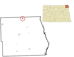 Location of Neche, North Dakota