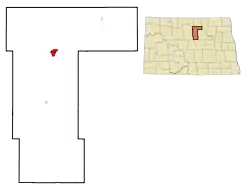 Location of Rugby, North Dakota