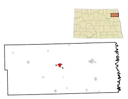 Location of Park River, North Dakota