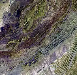 Image 33Satellite image of the Sulaiman Range (from Geography of Pakistan)