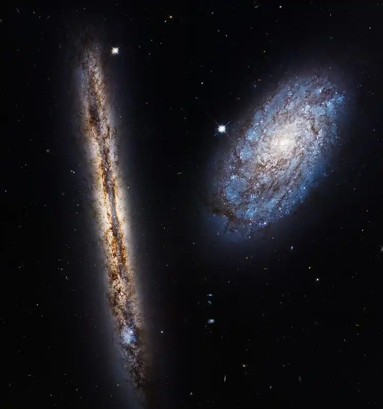 Interacting galaxies NGC 4302 and NGC 4298 both located 55 million light-years away.