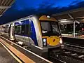 NIR C3k no. 3001 waiting at Bangor station as the sun rises.