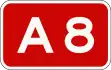 A8 motorway shield}}