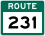 Route 231 marker