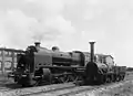 Replica of the steam locomotive "De Arend" of the N.S. next to a steam locomotive of the series 3900 at the central workshop in Zwolle