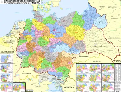 Map of Nazi Germany after expansion