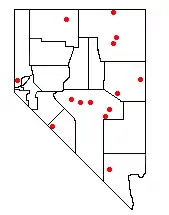 Location of Wilderness Areas within Nevada