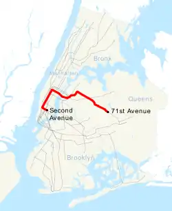 Map of the "V" train