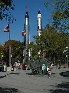 Gemini-Titan II replica (right) at the New York Hall of Science,