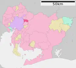 Location of Nagakute in Aichi Prefecture