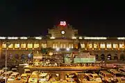 Night view of the station building