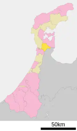 Location of Nakanoto in Ishikawa Prefecture
