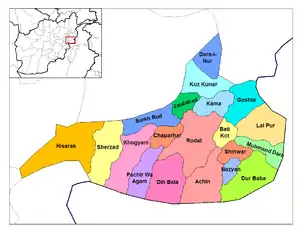 Khogyani District is located in the south-west of Nangarhar Province.