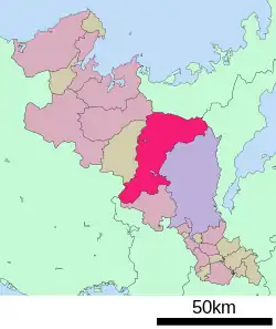 Location of Nantan in Kyoto Prefecture