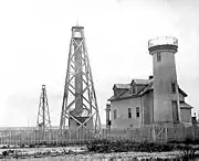 Nantucket Harbor Range Lights with 1856 Brant Point Tower to the rightU.S. Coast Guard photo