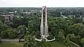 Moser Tower and Millennium Carillon under repair work in July 2021