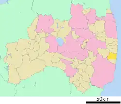 Location of Naraha in Fukushima Prefecture