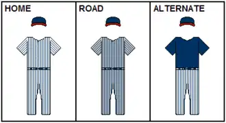 An illustration showing baseball uniforms