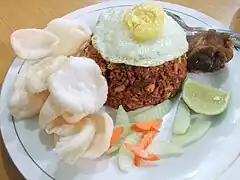 Red nasi goreng in Rantepao, South Sulawesi