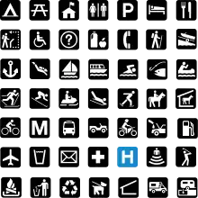 Image 53Graphic symbols are often functionalist and anonymous, as these pictographs from the US National Park Service illustrate. (from Graphic design)