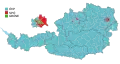 Map showing the largest party on the district level