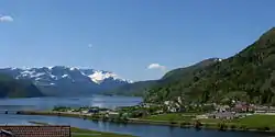 View of the village of Naustdal